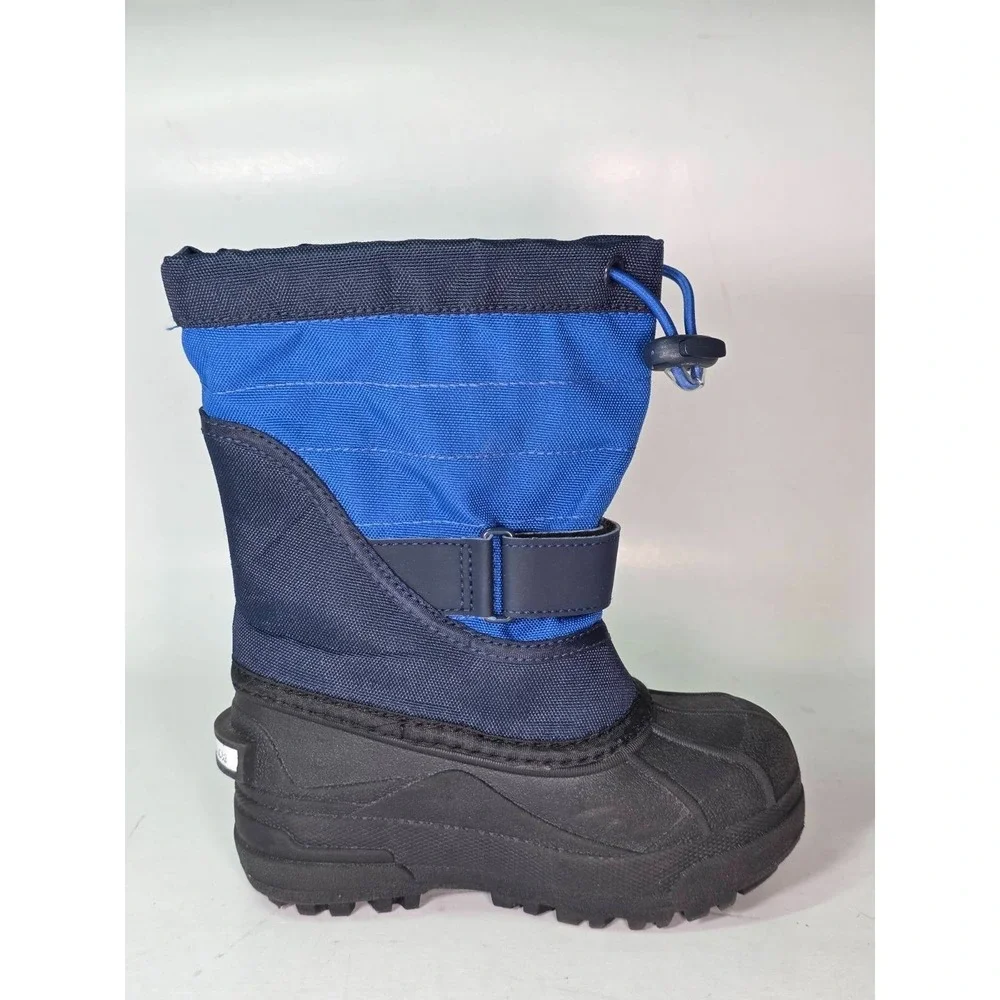 Columbia Powderbug Plus II Kids Boots Size 10 Blue Black Waterproof Winter Shoes